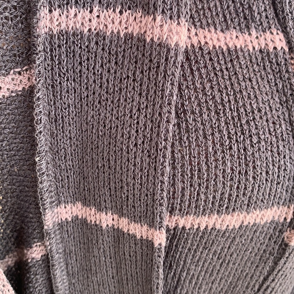 ❌DONATED❌Cherish Charcoal Gray Stripe Lightweight Knit Duster Cardigan Top - Picture 10 of 12